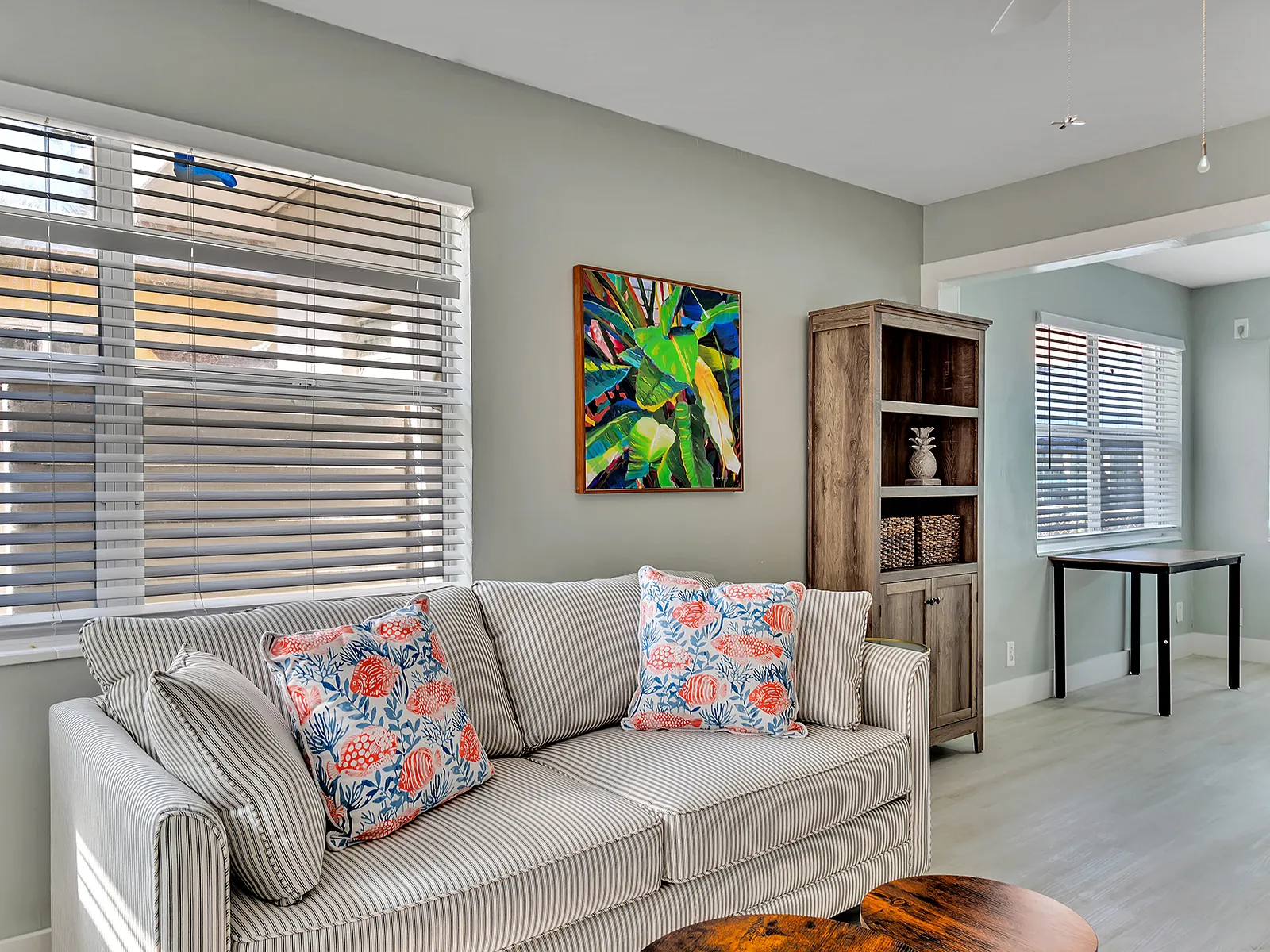 Furnished living area in a unit at 318 Walnut Street, Hollywood.